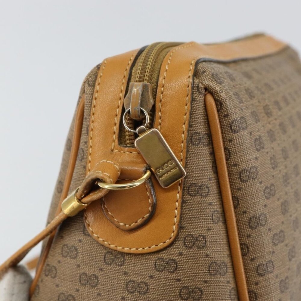 Authentic GUCCI Micro GG Supreme Shoulder Bag PVC Beige Gold - Picture 2 of 16